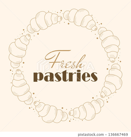 Fresh pastries sign vector graphics 136667469