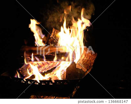 Bonfire at the campsite Bonfire at the campsite 136668147