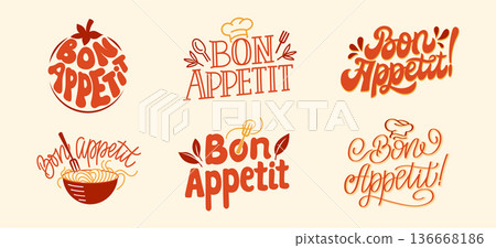 Hand-Drawn Retro Logo Collection with Culinary Themes and Vibrant Calligraphy Bubble Typography French Symbols Hand-Drawn Retro Logo Collection with Culinary Themes and Vibrant Calligraphy Bubble Typography French Symbols 136668186