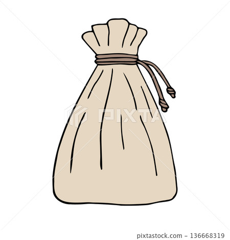 Vector hand drawn sketch doodle pouch Vector hand drawn sketch doodle pouch 136668319
