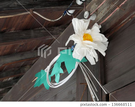 A scene from the Hita Gion Festival: talismanic decorations called "paipai" (Oita Prefecture) 136668511