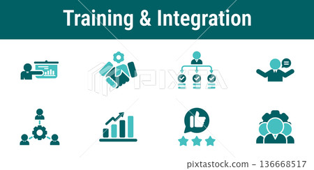 Employee Training and Integration Icons Employee Training and Integration Icons 136668517