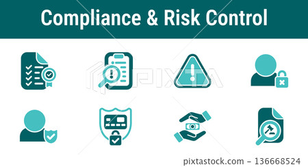Compliance and Risk Control Icons 136668524