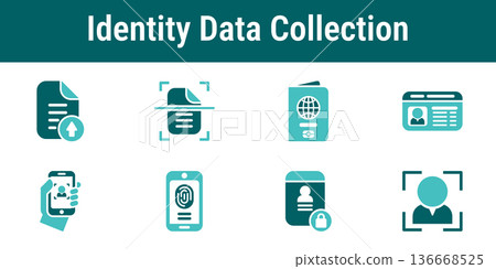Identity Data Collection Icons set 136668525