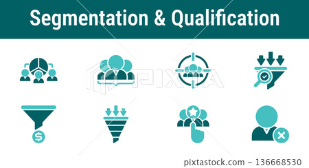 Lead Segmentation and Qualification Icons Lead Segmentation and Qualification Icons 136668530