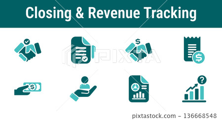 Closing and Revenue Tracking Icons 136668548