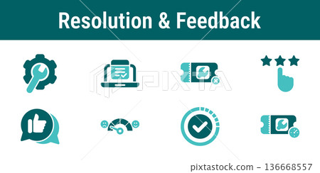 Resolution And Feedback Workflow Icons Set 136668557