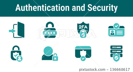 Authentication and Security Flow Icons Authentication and Security Flow Icons 136668617