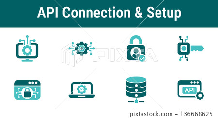 API Connection and Setup Icons 136668625