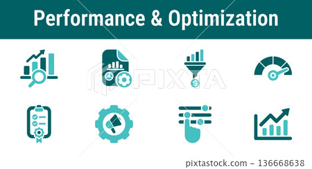 Campaign Performance and Optimization Icons Campaign Performance and Optimization Icons 136668638