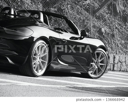 shiny black open car 136668942