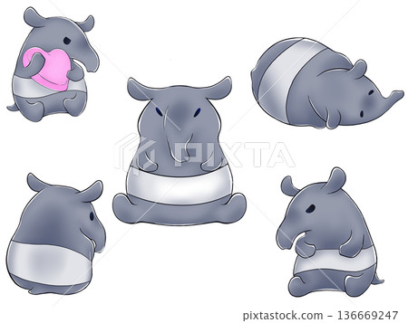 貘插圖素材 136669247