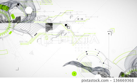 Abstract technology wireframe background. Modern science art elements. 136669368