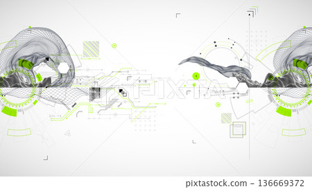 Abstract technology wireframe background. Modern science art elements. 136669372