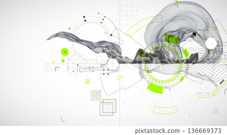 Abstract technology wireframe background. Modern science art elements. 136669373