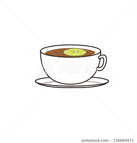 Lemon tea cup color icon drink illustration 136669415