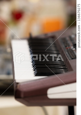 Electronic keyboard and audio mixer setup 136670275