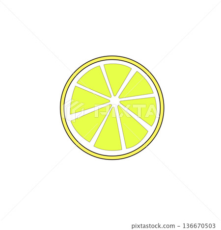 Lemon slice line drawing pictogram fruit icon Lemon slice line drawing pictogram fruit icon 136670503