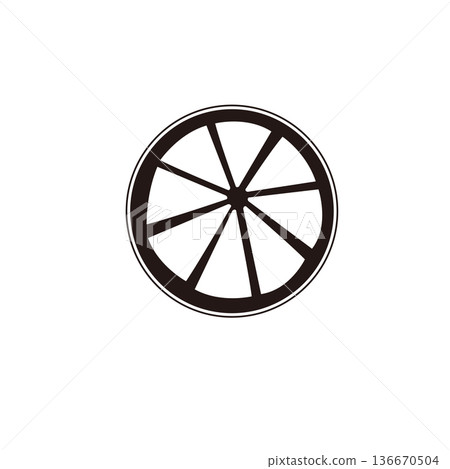 Lemon slice line drawing pictogram fruit icon Lemon slice line drawing pictogram fruit icon 136670504