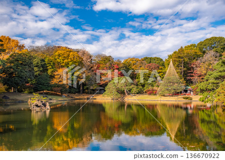 Rikugien Garden on a clear autumn day in Bunkyo Ward, Tokyo Rikugien Garden on a clear autumn day in Bunkyo Ward, Tokyo 136670922