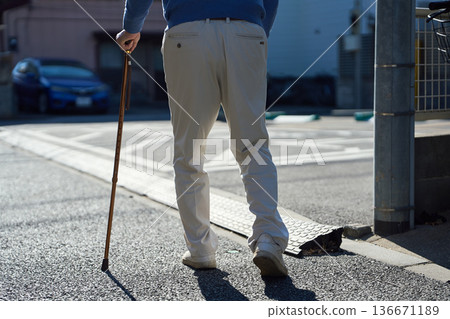 Senior Asian man wandering outside Senior Asian man wandering outside 136671189