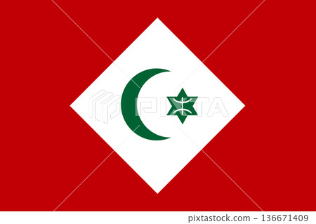 Rif Amazigh Flag with Red Yaz Symbol Berber Identity and North African Cultural Heritage Rif Amazigh Flag with Red Yaz Symbol Berber Identity and North African Cultural Heritage 136671409
