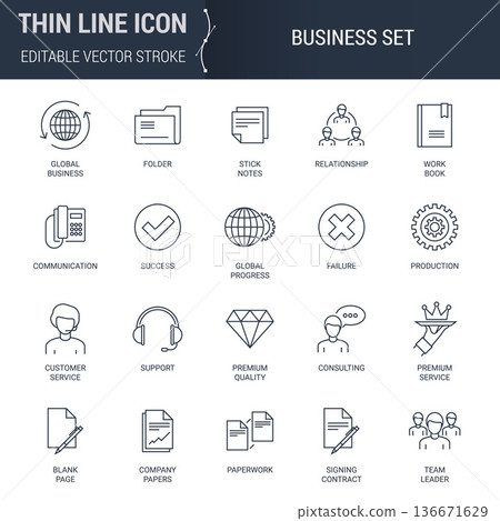 Icons Set of Business Icons Set of Business 136671629