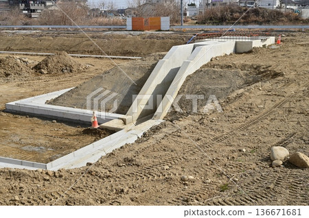 Drainage channel installation work 136671681
