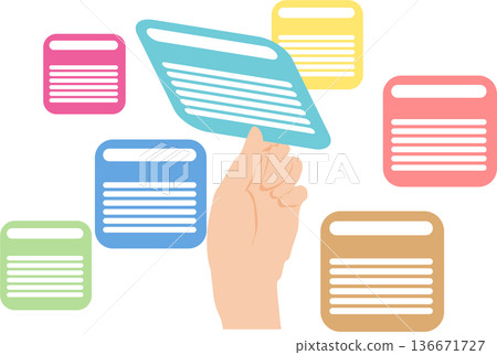 Framework illustration using post-it notes Framework illustration using post-it notes 136671727