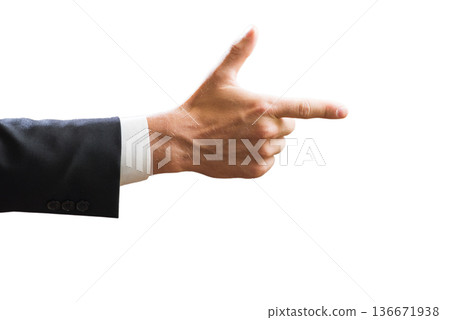 Business man's hand pointing isolated on white Business man's hand pointing isolated on white 136671938
