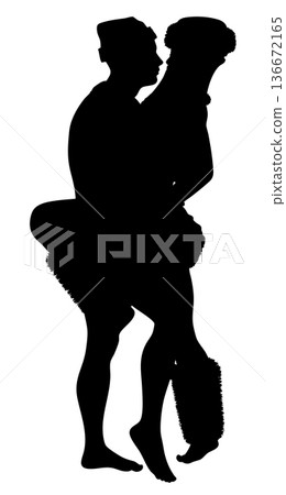 Silhouette of Man and Woman Dancing Silhouette of Man and Woman Dancing 136672165