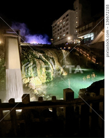 Kusatsu Onsen Yubatake light up 136672288