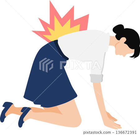 圖：一位患有椎間盤突出症的女性 136672391