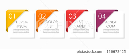 Modern infographic icons and text blocks perfect for business processes, presentations, educational content. Vector illustration. Modern infographic icons and text blocks perfect for business processes, presentations, educational content. Vector illustration. 136672425