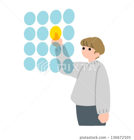 人物從多個選項中進行選擇的扁平化插圖 人物從多個選項中進行選擇的扁平化插圖 136672505