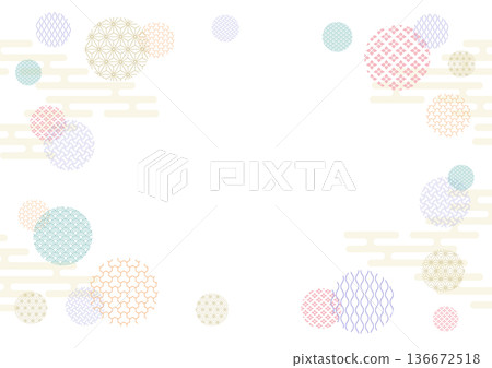 Colorful Japanese pattern background design 136672518