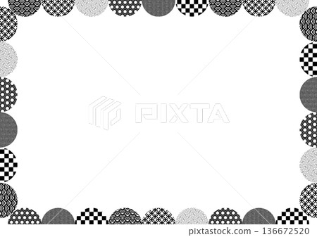 單色日式圖案半圓形相框 136672520