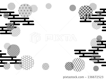 單色日式圖案背景設計 136672523