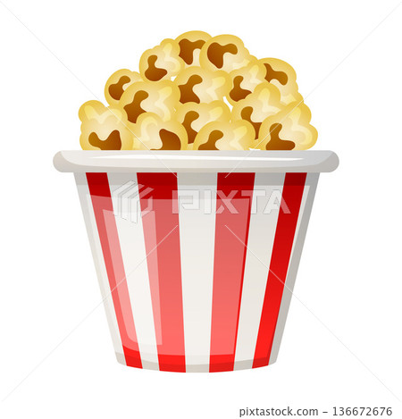 popcorn bucket corn fast food icon 136672676