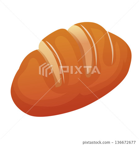 white bread loaf bakery food icon 136672677