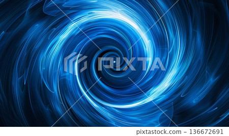 abstract blue background with dynamic swirl or vortex, spiral and curve motion wallpaper, cosmic time warp 136672691