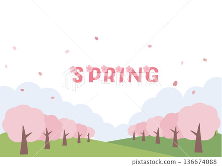 Spring background illustration Cherry blossom background Banner Logo Spring background illustration Cherry blossom background Banner Logo 136674088