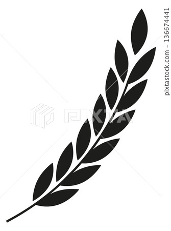 Spikelet black symbol. Organic farm agriculture icon 136674441
