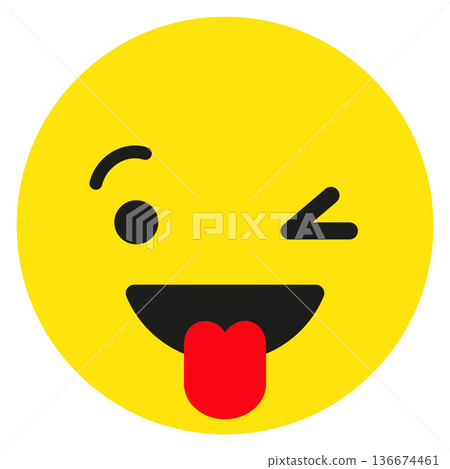 Winking face with tongue out. Joke yellow emoji Winking face with tongue out. Joke yellow emoji 136674461