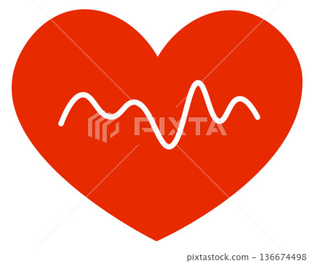 Heartbeat color icon. Heart rate pulse signal Heartbeat color icon. Heart rate pulse signal 136674498