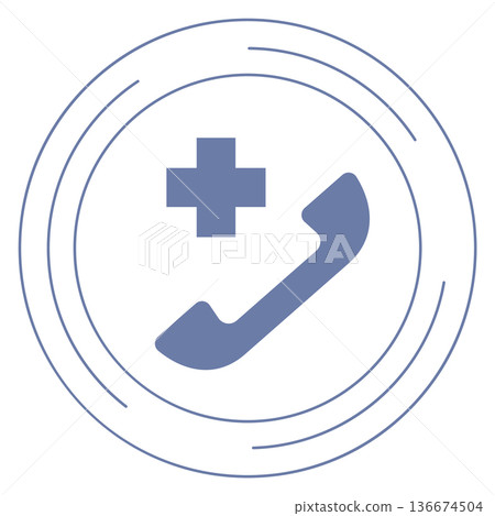 Medical aid support center. Emergency call symbol Medical aid support center. Emergency call symbol 136674504