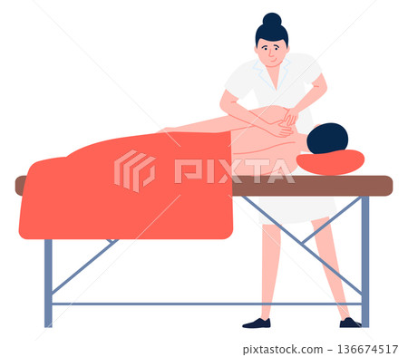 Massage color icon. Professional medical body care 136674517