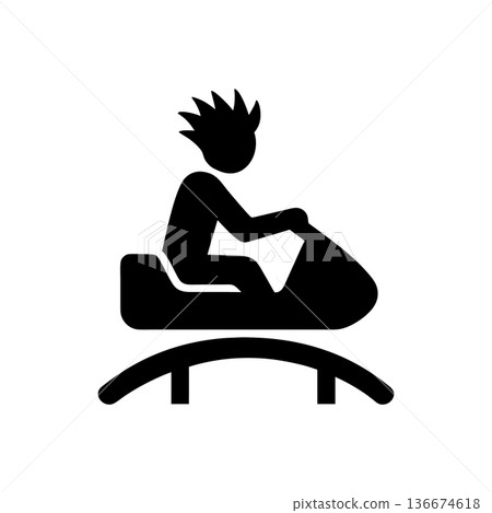 High Speed Bumper Car Icon 136674618