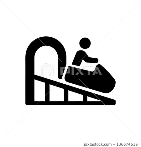 Log Flume Splash Ride Icon Log Flume Splash Ride Icon 136674619