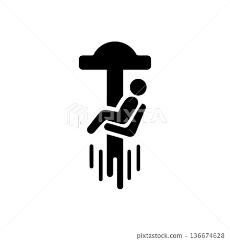 Vertical Free Fall Drop Icon Vertical Free Fall Drop Icon 136674628